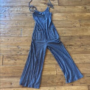 Striped Jumpsuit in navy and white stripes